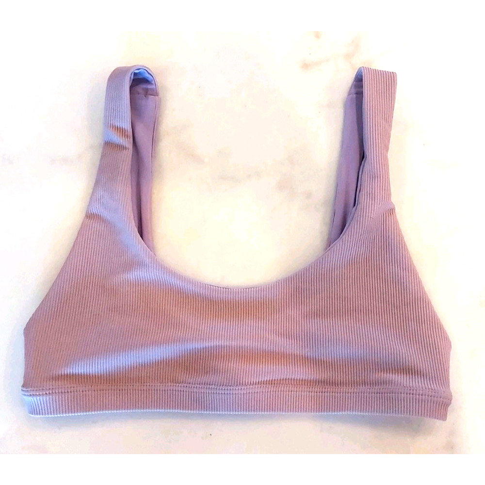 BEACH RIOT 'Peyton' Ribbed Bralette Bikini Top Size Small Purple Retail $88 NWOT
